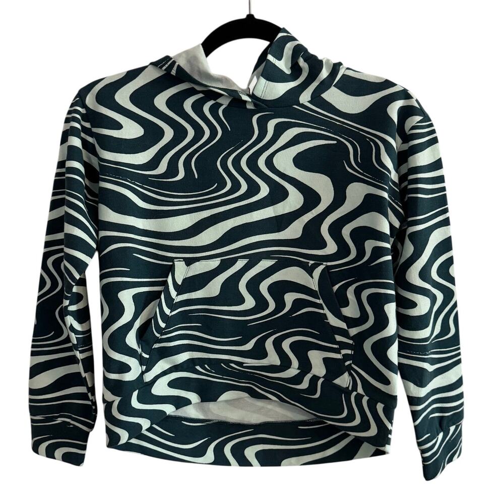 Z by ZELLA Teal Green Kangaroo Pocket Cropped Hoodie Size M